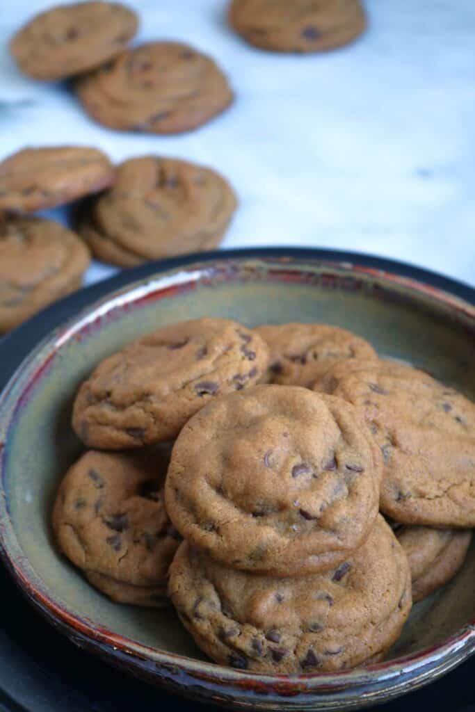 Plate of Chocolate Chip Ginger Molasses Cookies.